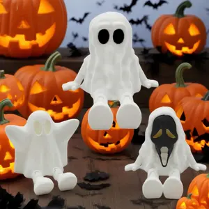 3D Printed Halloween Ghost Party Decor, Jointed Moving Figurine, Mini Scene Model, Perfect for Halloween Celebrations, Unique Party Accessory