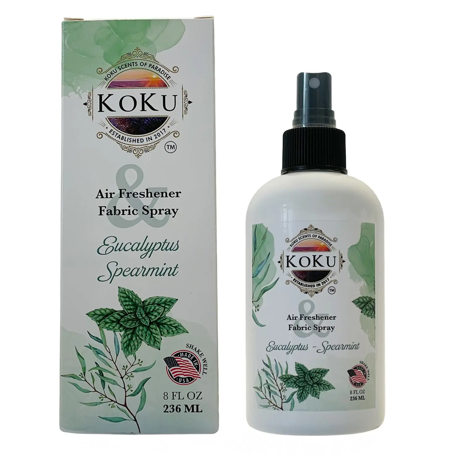 Eucalyptus Spearmint Room Spray Fragrance - Non-Toxic, Alcohol-Free Air Freshener & Odor Eliminator for Home, Car, Fabrics