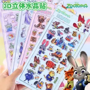 Zootopia 3D Crystal Sticker Cute Judith Nick Stationery Paster Kids Notebook Luggage Box Decor Children Classic Toy Gift