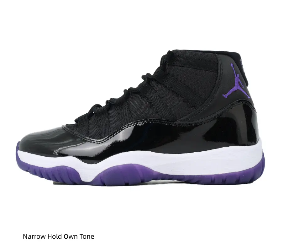 Retro Black Purple Mid Top Basketball Sneakers With Breathable Fabric Patent Leather Upper, Violet Contrast Outsole, Cushion Midsole, Sports Training Daily Street Walking Shoes For Men Women