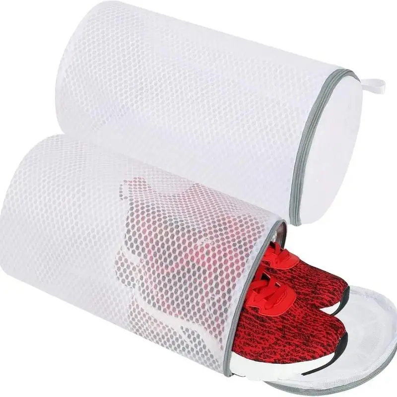 Large Honeycomb Mesh Laundry Bag with Zipper - Anti-Wrinkle, Anti-Deformation Shoe Washing Bag for Washing Machine, Suitable for Sports Shoes, Socks, Bras, Accessories, Polyester