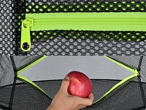 Yesker 4-Layer Hangable Herb Drying Rack, 23.6" Dia. Waterproof Synthetic Mesh Net, Foldable Heavy Load Plant Dryer with Green Zipper & Hook for Grow Tent, Garden Use, Water Proof, Multi-Layer