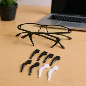Soft silicone eyeglass temple covers, sports anti-slip eyeglass ear hooks, eyeglass hook accessories, anti-slip and anti-pressure marks, suitable for running, cycling, and mountaineering, universal eyeglass accessories