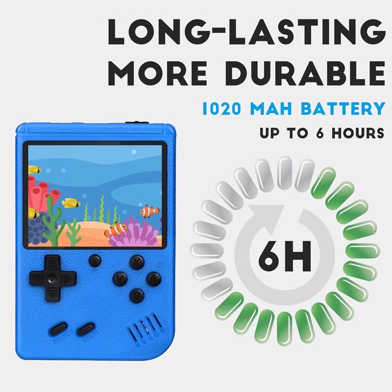 Retro Handheld Game Console, Portable Video Game Console with 400 Classic Games, 3.0 inches HD Screen, Support TV & Two Players Present for Adults, Kids(Red) Compact Lithium Rechargeable Protection