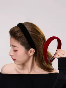 Women's Velvet Hair Band Set, Elegant French Vintage Style, Plain Color, Versatile Fashion Accessory, All Seasons Wear