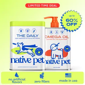 The Daily + Omega Oil | 11-in-1 Whole Body Health + Omega 3 Fish Oil for Dogs & Cats | Clean, Vet-Backed, Easy-to-Use Dietary Supplements