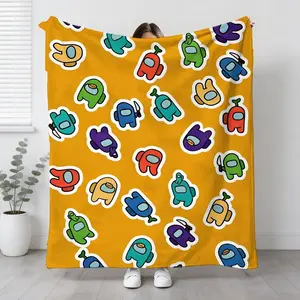 Colorful Among Us Impostor Flannel Blanket - Soft Cooling Blanket for Bedroom, Living Room | Perfect Gift for Gamers, Streamers, Mother’s Day & Teens