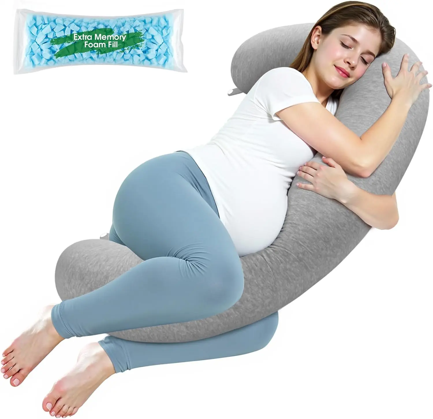 【New】SweetSlubr | BodyAlign Pillow - Full Body Ergonomic Support Pillow for Back, Belly, Hips & Legs, Cooling Side Sleeper Pillow for Pregnancy, Maternity & Body Pain Relie,#summerwins