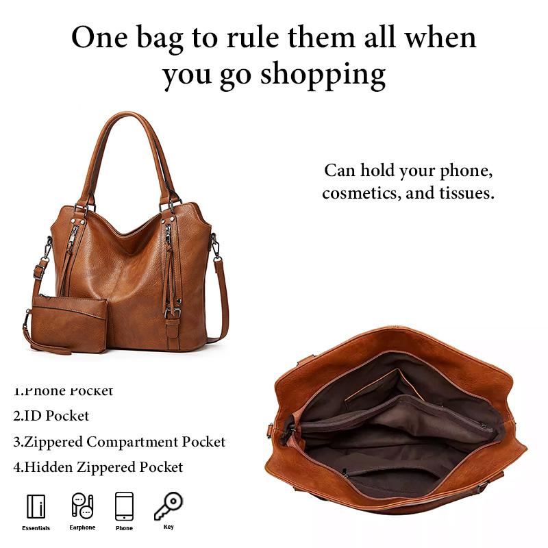 Tote Bag for Women PU Leather Shoulder Bags Fashion Hobo Bags Large Purse and Handbags Shoulder Strap