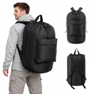 120L Laundry Bag Backpack, 420D Oxford Fabric, Large Travel Laundry Bags, Shoulder Straps, Zip Pockets, 120L, College Dorm, Apartment, Laundromat