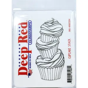 Cupcake Stack Rubber Cling Stamp