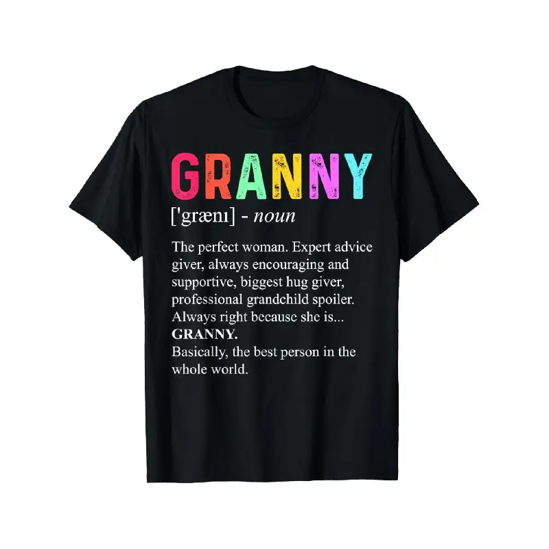 Plus Size, Granny Definition Granny-Joke Granny T-Shirt Casual Short Sleeve Shirt, Halloween T-shirt