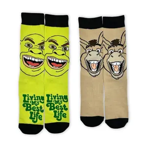 Shrek Men's Set of 2 Character Crew Sock Set