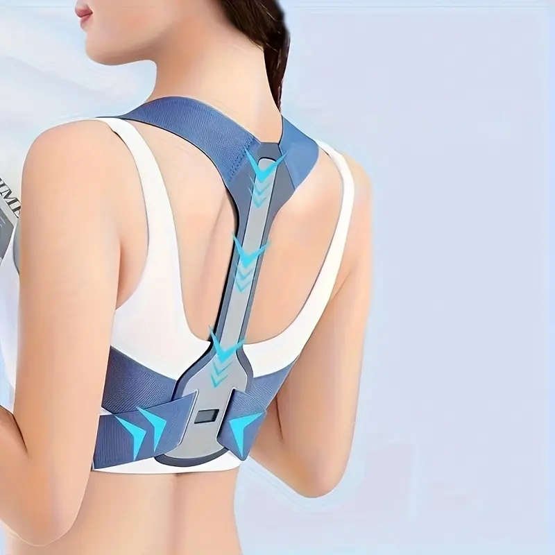 Women's Adjustable Polyester Back Posture Brace - Upper Back Aligner for Clavicle Support, Neck & Shoulder Comfort