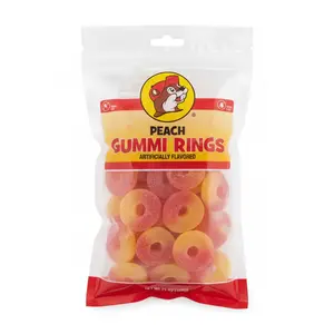 Buc-ee's Peach Gummi Rings - Juicy Sun-Ripened Peach Flavor, Soft Chewy Texture, Light Sugar Coating, Perfect for Summer Snacks, Party Favors, and Road Trips - Sweet, Candy
