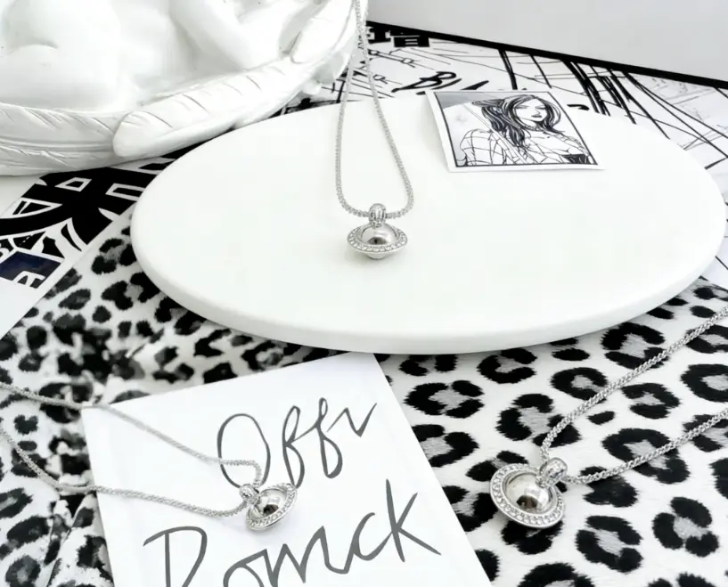 Y2K Style Queen Mother West Christmas Limited Edition Titanium Alloy Necklace Sphere Stackable DailyWearParties