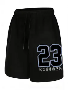 Men's Sporty Shorts, Vintage Graphic Print Basketball Street Style, Breathable Fabric, Drawstring Waist, Ideal for Training & Daily Wear, Sports Shorts