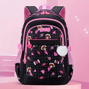 Large Capacity Backpack with Two-Way Zipper Adjustable Straps Cup Holder & Umbrella Pocket in Polyester Material