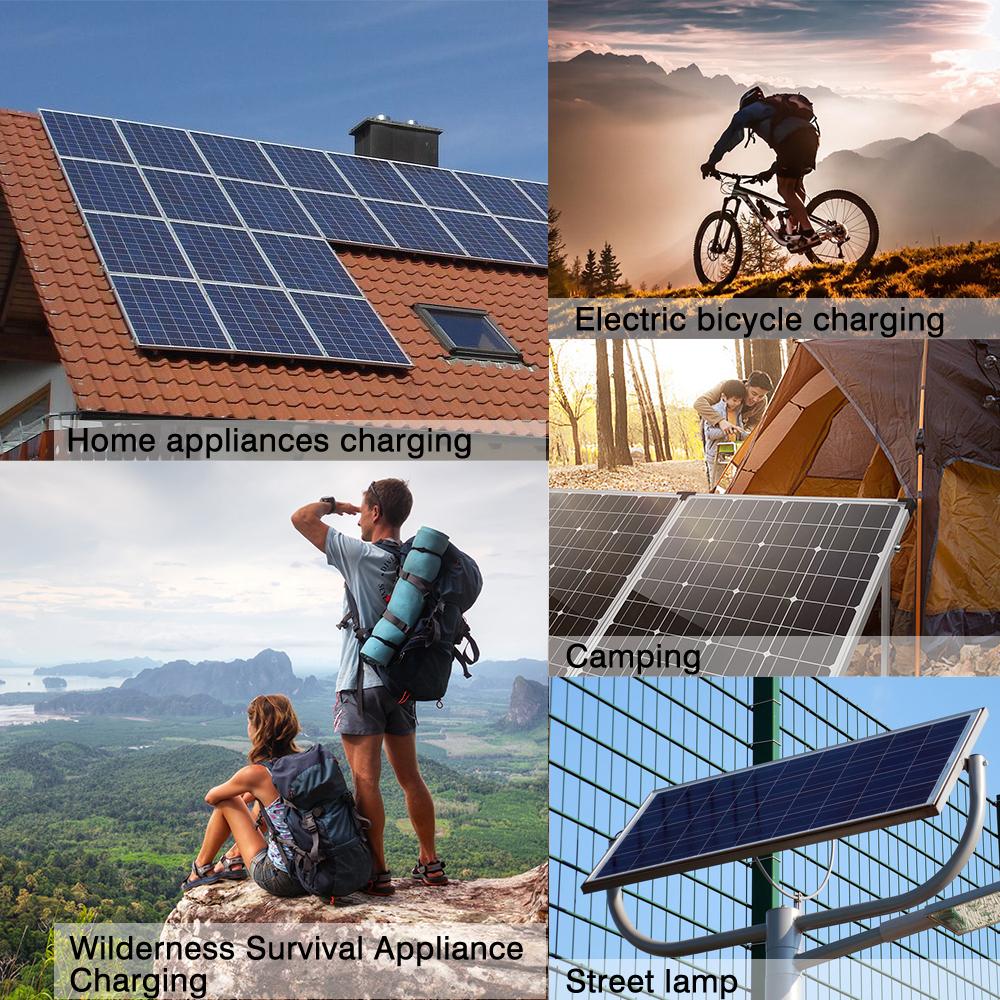 25W 18V Portable Solar Panel with 100A Controller Monocrystalline 12V Battery Charger for Camping - Includes Suction Cups & Car Charger