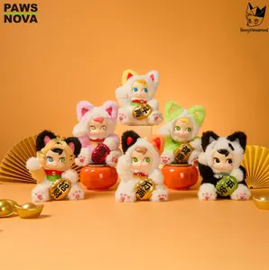 PAWSNOVA SAMSAM Blind Box Plush Keychain – Fortune Cat Mini Collectible, Cute Gift