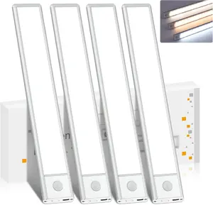 ‌"16" Under Cabinet Lighting - 1/2/4 Pack USB Rechargeable LED Closet Lights with Motion Sensor & Dimming, Stick-On Lights for Bedroom, Kitchen, Stair (16-Inch)