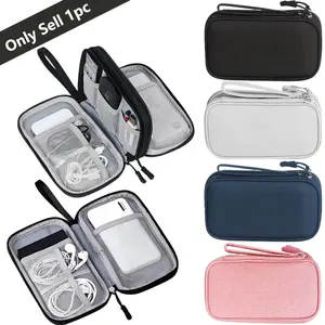 Portable Travel Cable Organizer Pouch, Double Layer Electronic Accessory Storage Bag for Cords Chargers Phones Earphones, Travel Accessories
