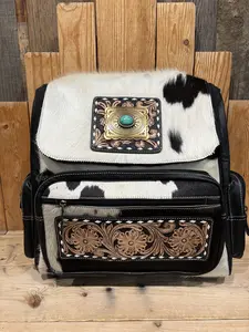 Cowhide & Tooled Leather Backpacks!