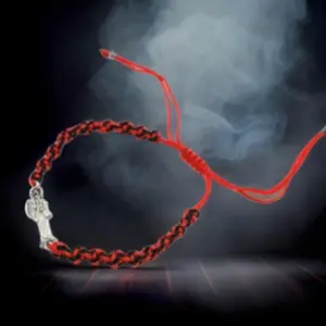 Santa Muerte Red and Black Adjustable Stack Bracelet