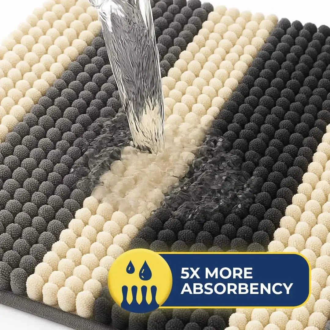 Muddy Mat® Horizontal Loop Design Super Absorbent Chenille Dog Door Mat for Muddy Paws – Non-Slip, Machine Washable Indoor Entry Rug, Quick-Dry Pet Mat for Entryway