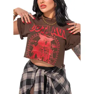 CROPPED OUTLAW WOMEN GRAPHIC TEE