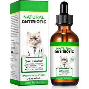 Natural Immune Support for Cats, Allergy Relief & UTI Drops with Multivitamins, Chicken Flavor Pet Supplement, Reusable Liquid Formula for Daily Health, 2 Fl Oz Easy-to-Use Dropper Bottle