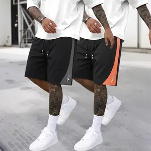 Men’s 2-pack athletic running shorts, quick-dry breathable fabric, elastic drawstring waist, side stripe design—versatile for fitness, training, running, and everyday wear.