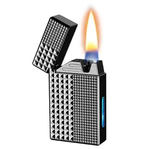Intellegent Voice-Activated Metal Lighter (Fluid Not Included) 4 Ignition Modes,  USB Rechargeable – Smart Windproof Lighter for BBQ, Candles, Outdoor Use, Men's Gif