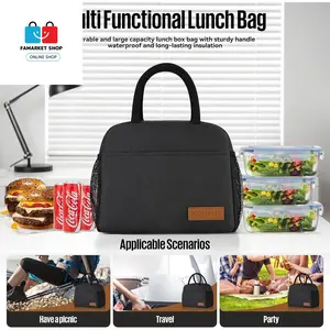 Lunch Bag Women/Men Lunch Box Women/Men (Black) No Brand