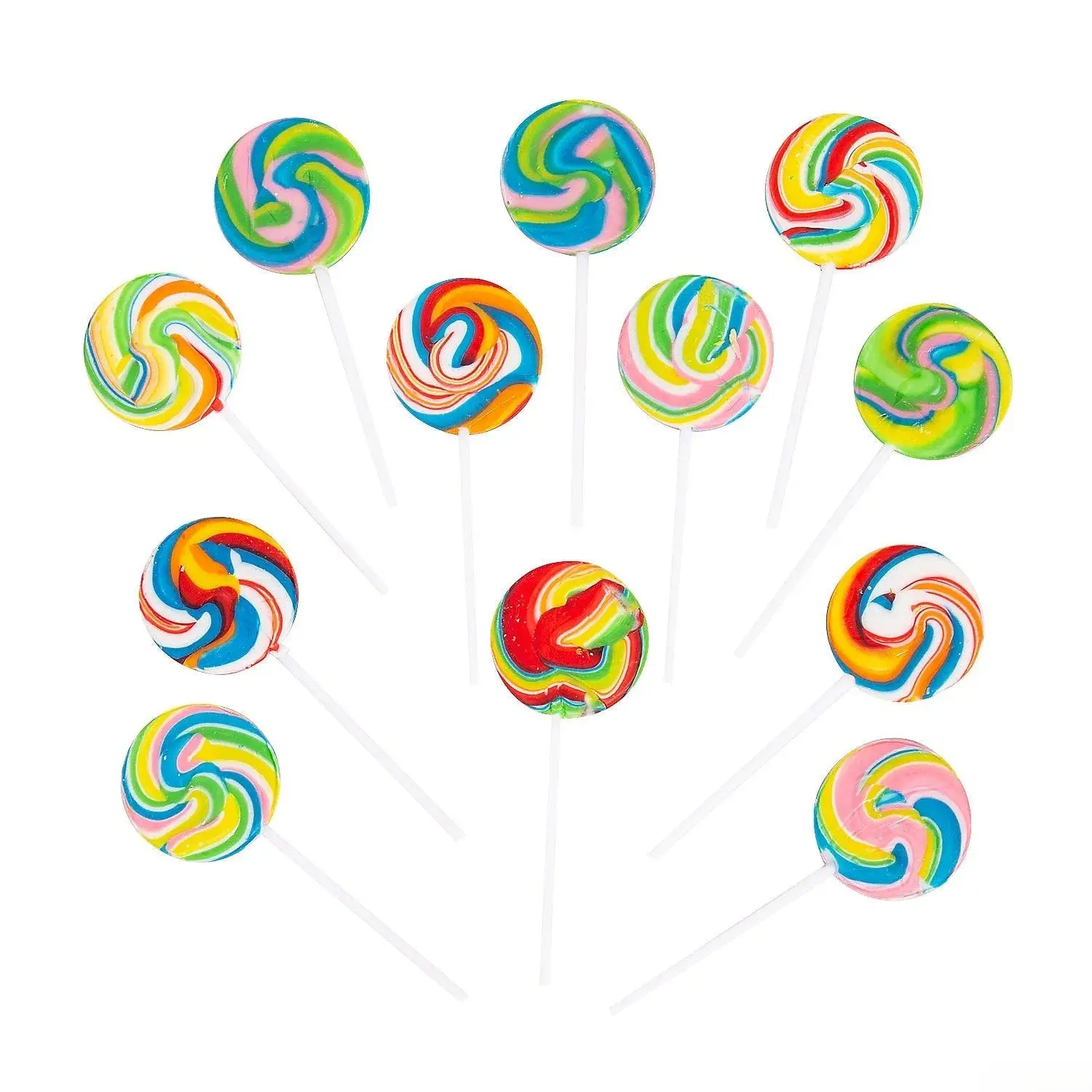 Rainbow Petite Swirl Lollipops - Assorted: 12-Piece Bag Rainbow Petite Swirl Lollipops - Assorted: 12-Piece Bag