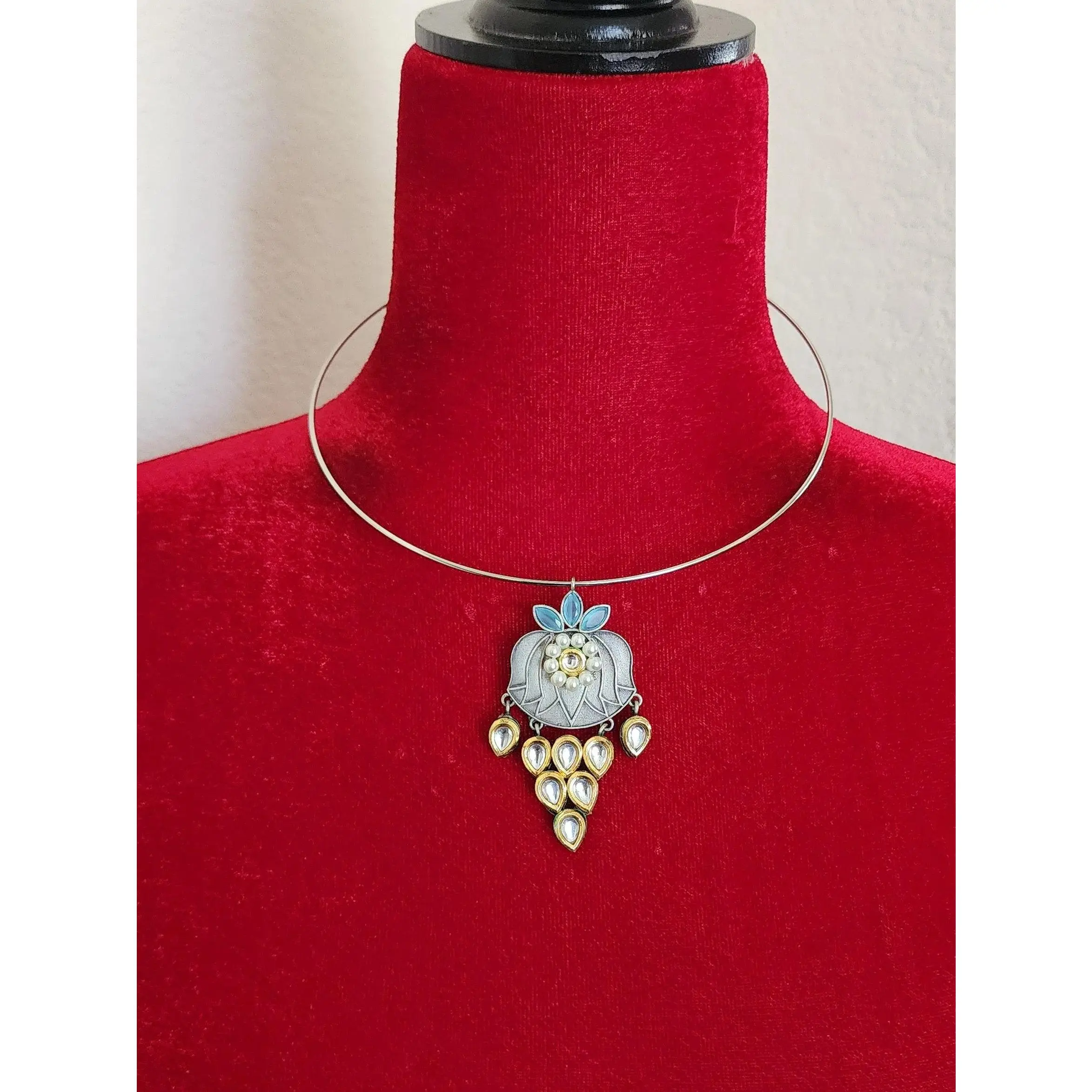Fusion hasli dual tone pendant necklace
