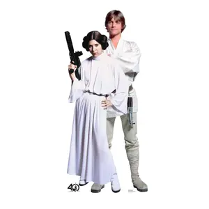 70 x 32 in. Luke & Leia - Star Wars 40th Cardboard Standup