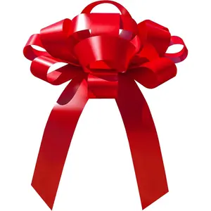 Big Car Bow for Car Decorations and Birthday Car Gifts, Large Bow Ribbon, Magnet, Car Safe Sticker Included, Fully Assembled 30" Wide Huge Bow, No Suction Cup Needed (Red)