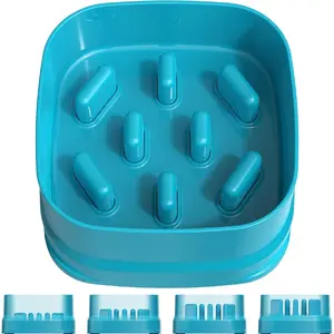 Adjustable Slow Feeder Dog Bowls for Large Breed Dog, Puzzle Feeder cat Dog Slow Feeder Bowl, Slow Eating Dog Food Bowl Slow Feeder Dish for Puppy Small Medium Large Size pet Dogs, One Size Turquoise