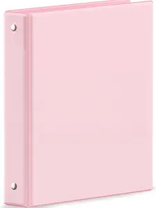 SUNEE 3 Ring Binder 1 Inch Pink 1 Pack, Holds 175 Sheets of Letter Paper, Clear View 1" Three Ring PVC-Free (Fit 8.5x11 Inches) for School or Office Supplies