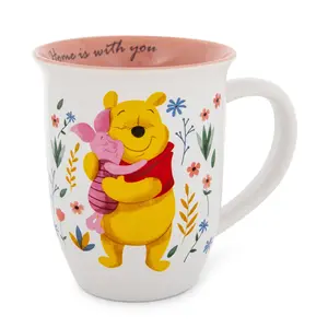 Disney Winnie the Pooh and Piglet "Home Is With You" Wide Rim Ceramic Mug Disney Winnie the Pooh and Piglet "Home Is With You" Wide Rim Ceramic Mug
