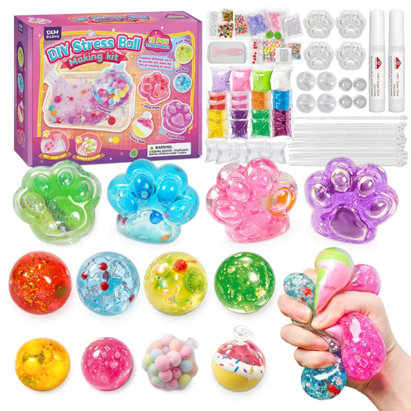 DIY Cat Paw Squishy Kit - Super Soft Mochi Texture, Squishies Toys, Relaxing ASMR Stress Relief, Fidget Slime & Squishy Toys, Cool Gifts for Kids, Creative Play Vacation Craft Activity, Handmade Room Decor