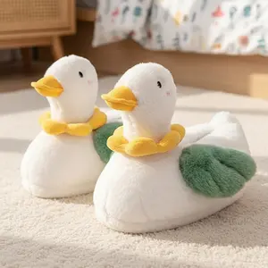 Floral Duck Accent Slippers | Plush Home Shoes for Women | Feminine Comfort Gift