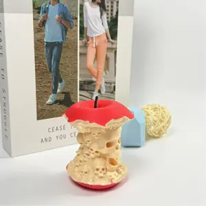 Simulation Plastic Apple Skull Figurines Miniature Ornaments Creative Home Decor Halloween Party Supplies