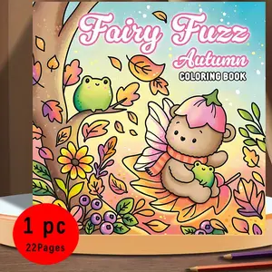 Fairy Fuzz Autumn Coloring Book: 22 Pages, 120gsm Thick Paper No Bleed, Odorless, Glue Binding, Easy to Color for All Ages, Fall Stress Relief #ColoringBook #AutumnColoring #CuteColoring #StressRelief #ColorWithMe