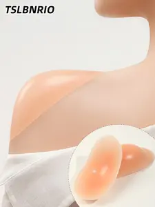 4Pcs Apricot Silicone Shoulder Pads for Women, 120° Ergonomic Design, 2-Wear Heighten/Widen Shoulder Pads, Instant Square Shoulders, Perfect for Blazers, Dresses, Camisoles & Daily Wear