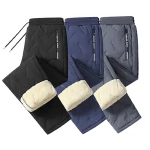 Men's Autumn And Winter Three-Piece Boxer Sports Pants - Elastic Waistband With Drawstring, Zippered Pockets, Fleece Lined For Warmth, Suitable For Outdoor Sports, Home And Leisure