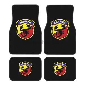 Custom Abarth C Cool Car Floor Mats of 4 s Auto Front and Rear Foot Mats Universal Carpets with Non Slip Rubber Backing