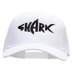 Black Shark Embroidered Solid Cotton Prostyle Twill Mesh Cap