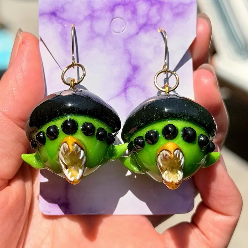 Alien earrings handmade Jewelry Accessories & art